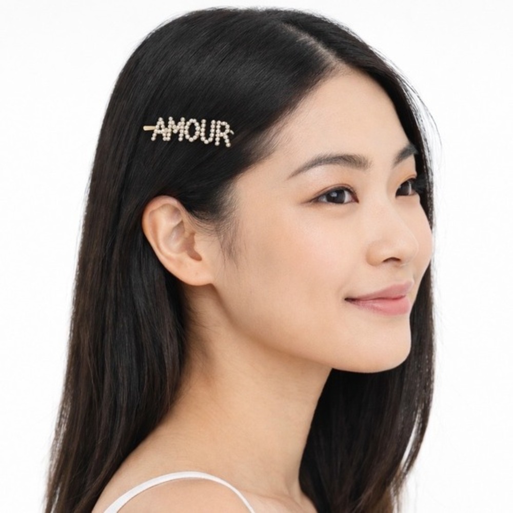 H&M Amour Faux Pearl Gold Tone Bobby Pin Hair Slide Clip New Evening Wear J-01